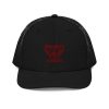 Maroon Embroidered Brand Logo Trucker Hat | Premium