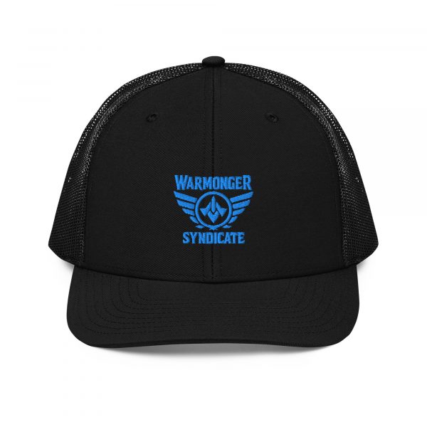 snapback-trucker-cap-black-front-68ba7c9b7fc4d.jpg Aqua Embroidered Brand Logo Trucker Hat | Premium