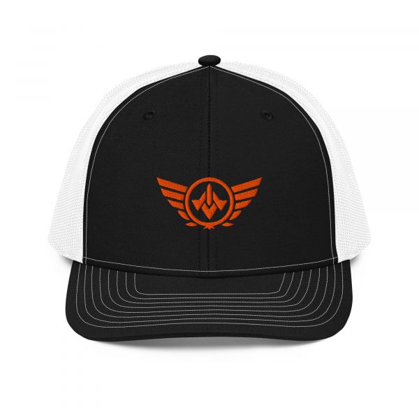 Orange Embroidered Logo Trucker Hat | Premium