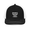 White Embroidered Brand Logo Trucker Hat | Premium