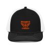 Orange Embroidered Brand Logo Trucker Hat | Premium