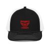 Red Embroidered Brand Logo Trucker Hat | Premium