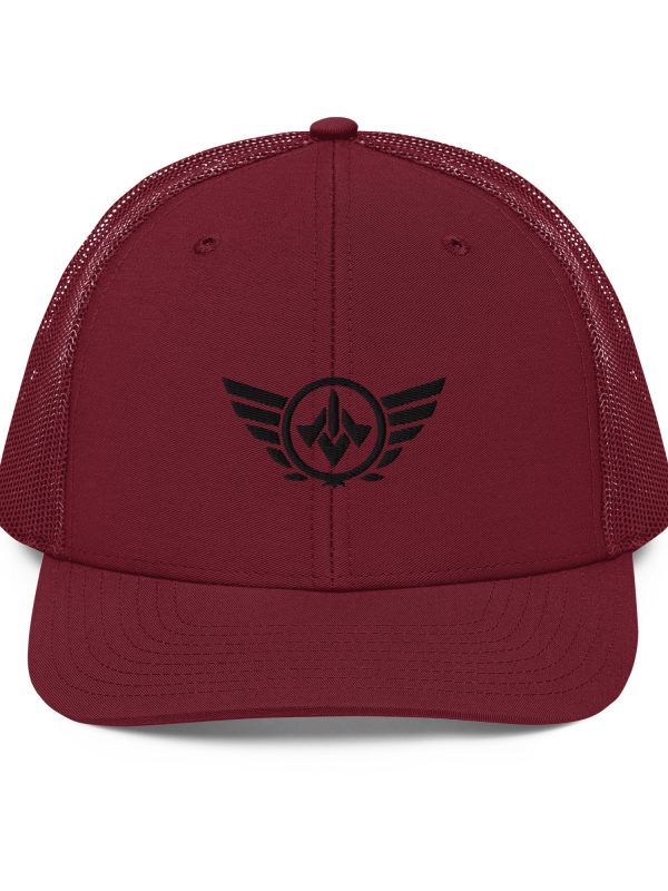 Black Embroidered Logo Trucker Hat | Premium