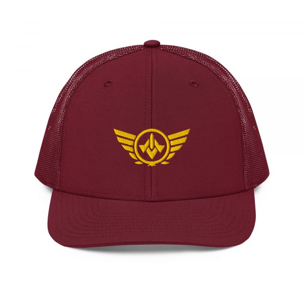 Gold Embroidered Logo Trucker Hat | Premium
