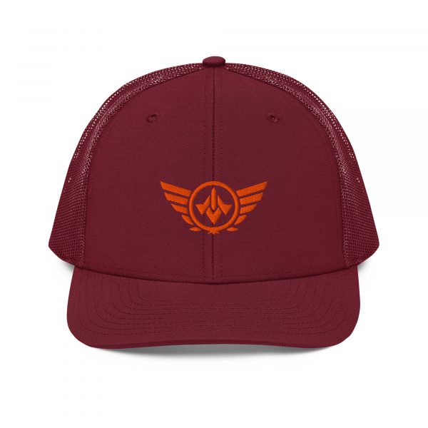 Orange Embroidered Logo Trucker Hat | Premium