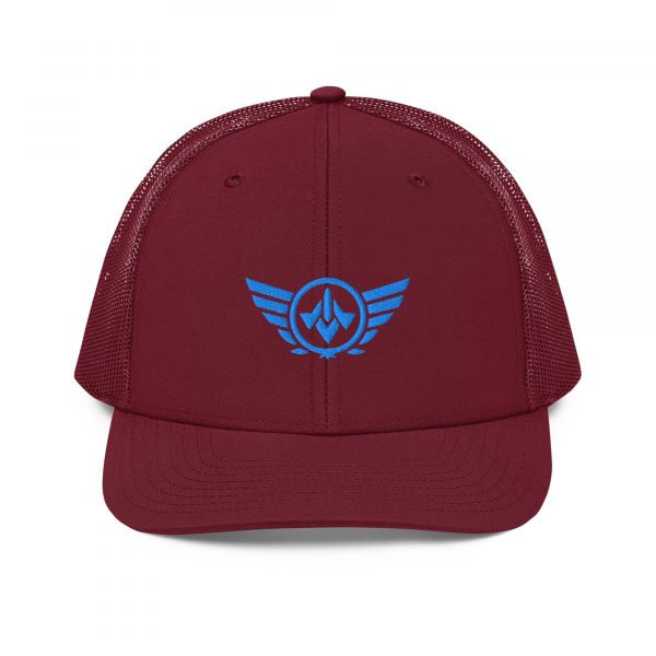 snapback-trucker-cap-cardinal-front-68ba72244042d.jpg Aqua Embroidered Logo Trucker Hat | Premium