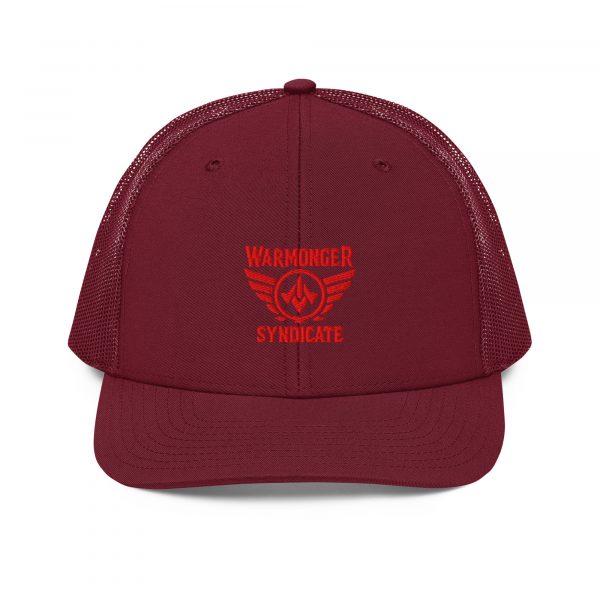 Red Embroidered Brand Logo Trucker Hat | Premium
