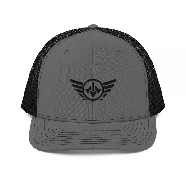 Black Embroidered Logo Trucker Hat | Premium