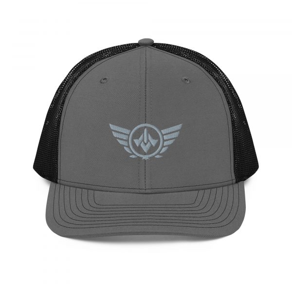 Grey Embroidered Logo Trucker Hat | Premium