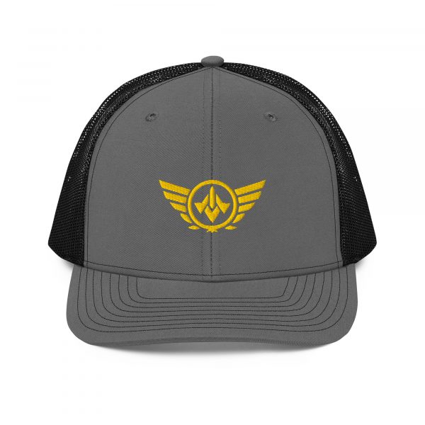 Gold Embroidered Logo Trucker Hat | Premium