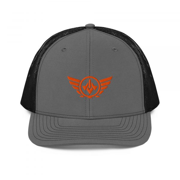 Orange Embroidered Logo Trucker Hat | Premium