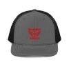 Red Embroidered Brand Logo Trucker Hat | Premium