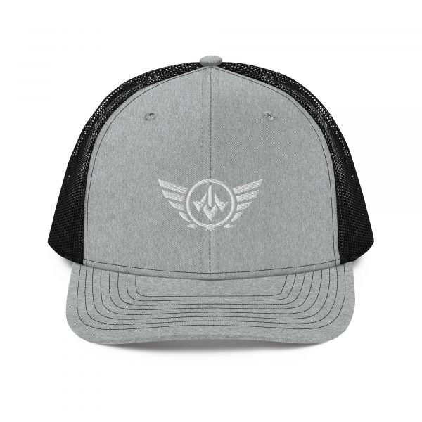 White Embroidered Logo Trucker Hat | Premium