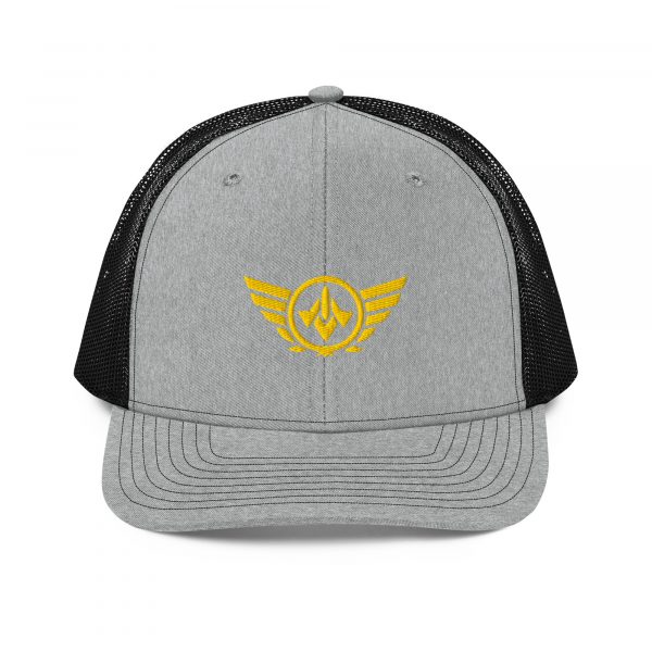 Gold Embroidered Logo Trucker Hat | Premium