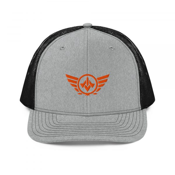 Orange Embroidered Logo Trucker Hat | Premium