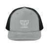 White Embroidered Brand Logo Trucker Hat | Premium