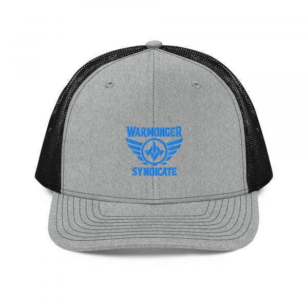 snapback-trucker-cap-heather-grey-black-front-68ba7c9b80360.jpg Aqua Embroidered Brand Logo Trucker Hat | Premium