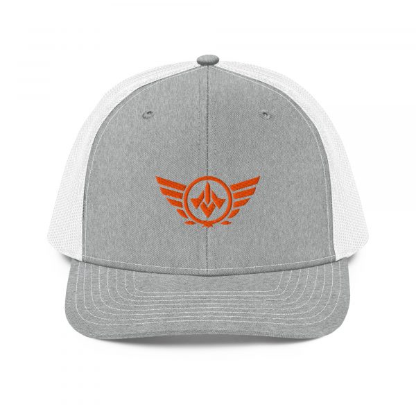 Orange Embroidered Logo Trucker Hat | Premium