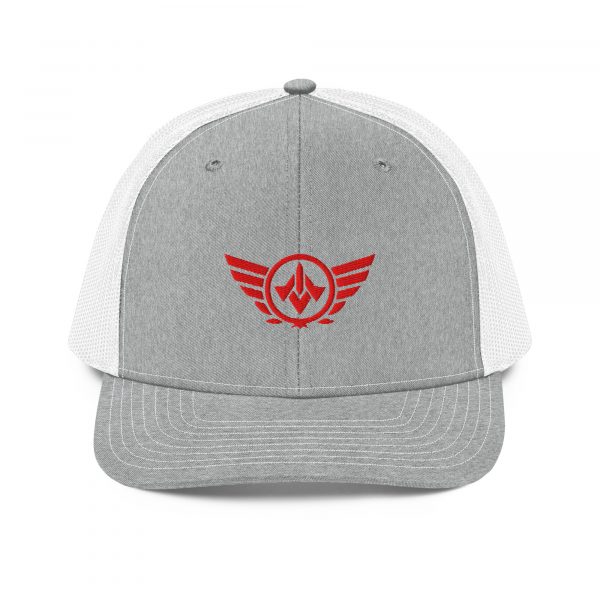 Red Embroidered Logo Trucker Hat | Premium