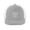 White Embroidered Brand Logo Trucker Hat | Premium