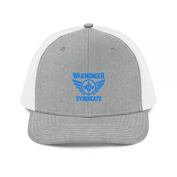 snapback-trucker-cap-heather-grey-white-front-68ba7c9b8022a.jpg Aqua Embroidered Brand Logo Trucker Hat | Premium