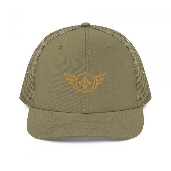 Old Gold Embroidered Logo Trucker Hat | Premium
