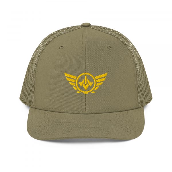 Gold Embroidered Logo Trucker Hat | Premium