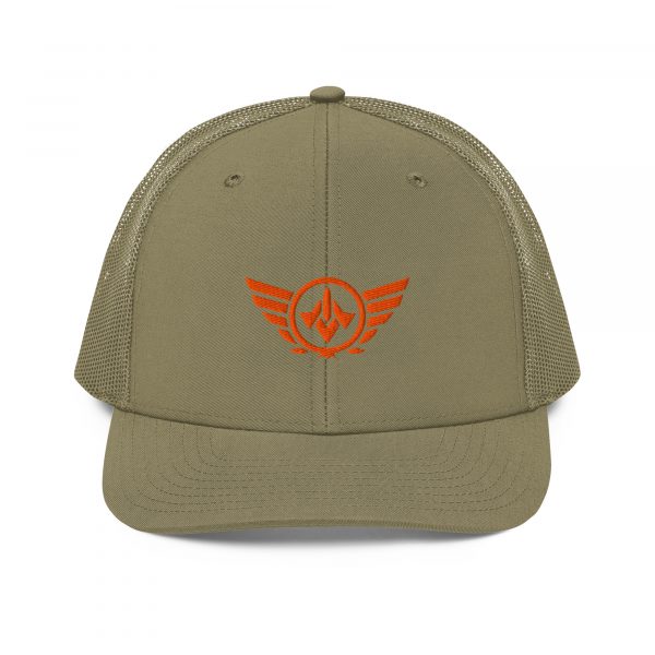 Orange Embroidered Logo Trucker Hat | Premium