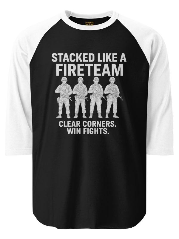 unisex-34-sleeve-raglan-shirt-black-white-front-68c174bcf096c.jpg Stacked Like A Fireteam 3/4 Raglan | Classic | 2X