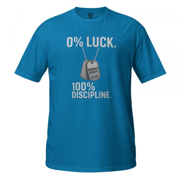 unisex-basic-softstyle-t-shirt-sapphire-front-68bcef28d40dc.jpg 0% Luck 100% Discipline Tee | Classic | 2-3X