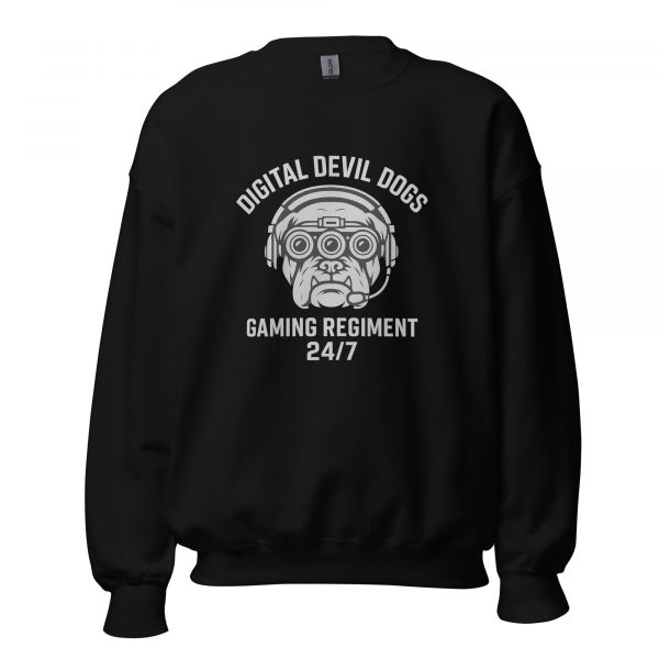 unisex-crew-neck-sweatshirt-black-front-68c33f0053d3e.jpg Digital Devil Dogs Crewneck | Classic | 2-5X