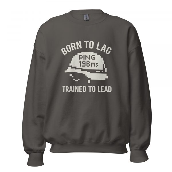 unisex-crew-neck-sweatshirt-charcoal-front-68c33eb459315.jpg Born To Lag Trained To Lead Crewneck | Classic | 2-5X