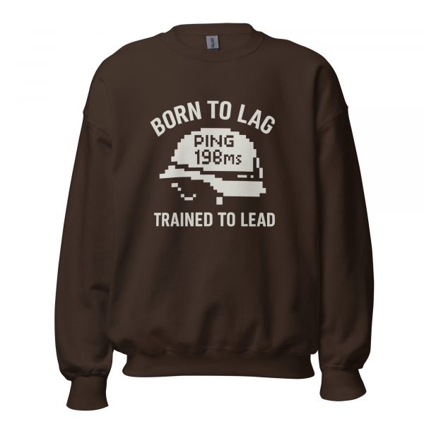 unisex-crew-neck-sweatshirt-dark-chocolate-front-68c33eb430157.jpg Born To Lag Trained To Lead Crewneck | Classic | 2-5X