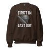 unisex-crew-neck-sweatshirt-dark-chocolate-front-68c33fb84bd1c.jpg First In Last Out Crewneck | Classic | 2-5X