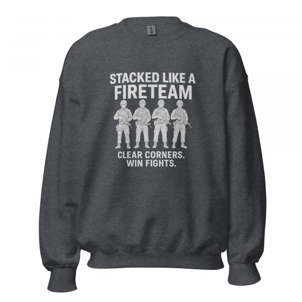 unisex-crew-neck-sweatshirt-dark-heather-front-68b7906d2e895.jpg Stacked Like A Fireteam Crewneck | Classic | S-XL