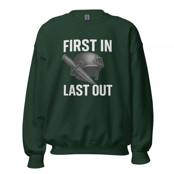 unisex-crew-neck-sweatshirt-forest-green-front-68c33fb85d9bf.jpg First In Last Out Crewneck | Classic | 2-5X