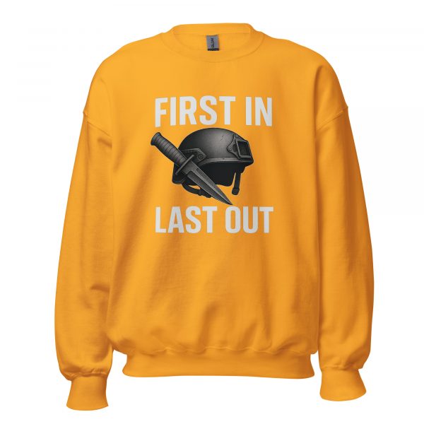 unisex-crew-neck-sweatshirt-gold-front-68c33fb8ee641.jpg First In Last Out Crewneck | Classic | 2-5X