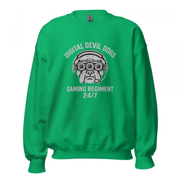 unisex-crew-neck-sweatshirt-irish-green-front-68c33f00cbec9.jpg Digital Devil Dogs Crewneck | Classic | 2-5X