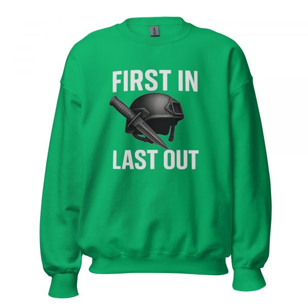 unisex-crew-neck-sweatshirt-irish-green-front-68c33fb8d0aac.jpg First In Last Out Crewneck | Classic | 2-5X