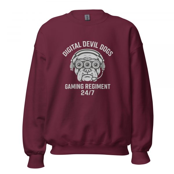 unisex-crew-neck-sweatshirt-maroon-front-68c33f0060b16.jpg Digital Devil Dogs Crewneck | Classic | 2-5X