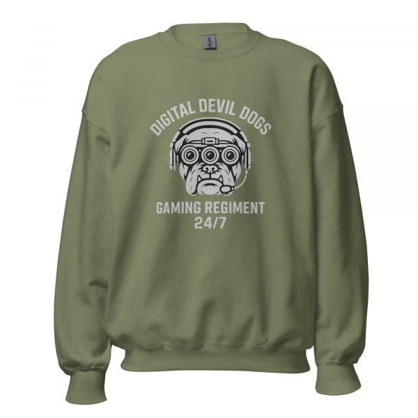 unisex-crew-neck-sweatshirt-military-green-front-68c33f00be66d.jpg Digital Devil Dogs Crewneck | Classic | 2-5X