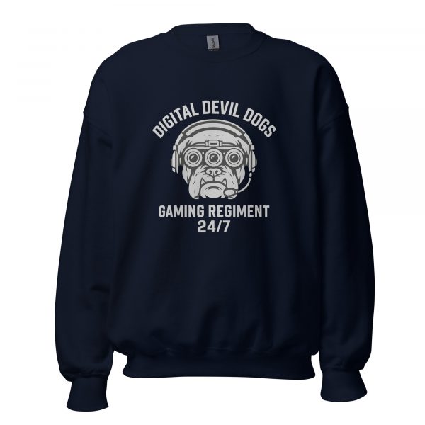 unisex-crew-neck-sweatshirt-navy-front-68c33f00560f9.jpg Digital Devil Dogs Crewneck | Classic | 2-5X