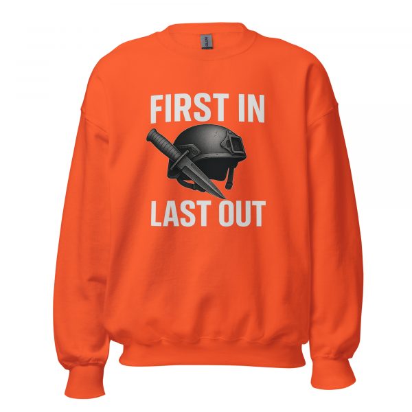 unisex-crew-neck-sweatshirt-orange-front-68c33fb8b53c1.jpg First In Last Out Crewneck | Classic | 2-5X