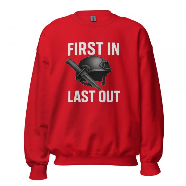 unisex-crew-neck-sweatshirt-red-front-68c33fb86355b.jpg First In Last Out Crewneck | Classic | 2-5X