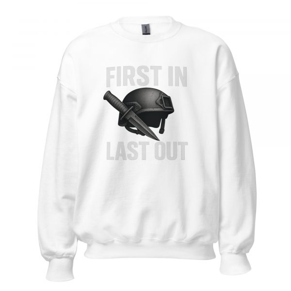 unisex-crew-neck-sweatshirt-white-front-68c33fb9091b5.jpg First In Last Out Crewneck | Classic | 2-5X