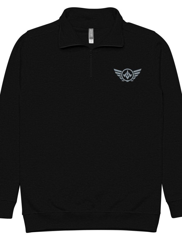 Grey Embroidered Logo 1/4 Zip Fleece Pullover | Premium | 2-3X
