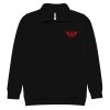 unisex-fleece-pullover-black-front-68c34aa1a1e8e.jpg Red Embroidered Logo 1/4 Zip Fleece Pullover | Premium | 2-3X