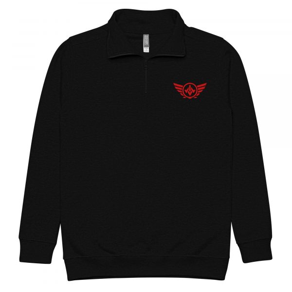 unisex-fleece-pullover-black-front-68c34aa1a1e8e.jpg Red Embroidered Logo 1/4 Zip Fleece Pullover | Premium | 2-3X