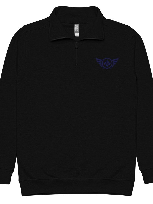 Navy Embroidered Logo 1/4 Zip Fleece Pullover | Premium | 2-3X