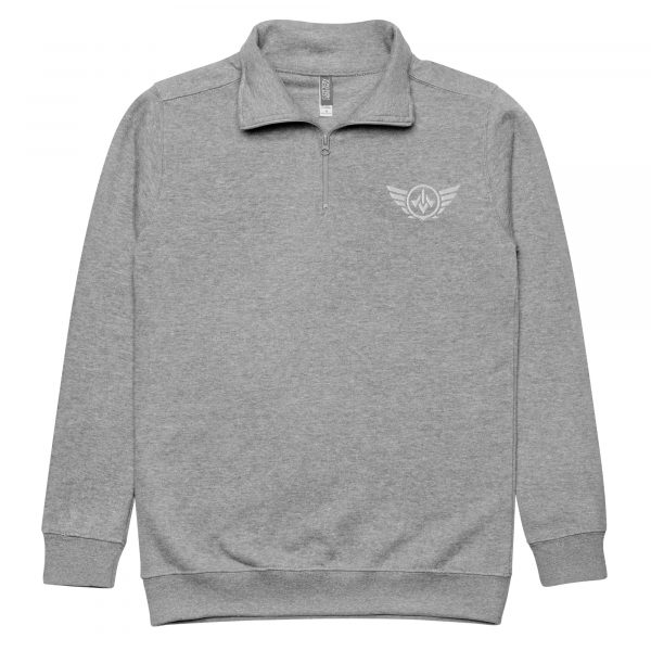 White Embroidered Logo 1/4 Zip Fleece Pullover | Premium | 2-3X
